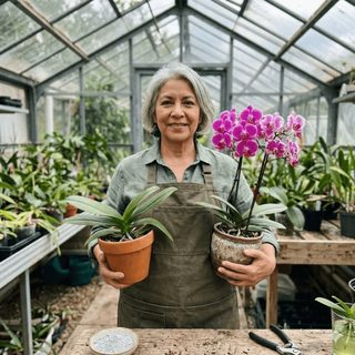 Isabel Montes, cultivadora de orquídeas
